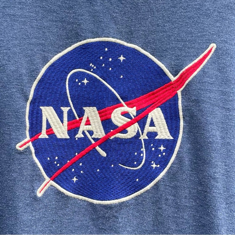 NASA Vintage Long Sleeve Blue Embroidered T-Shirt by Red Jacket Size XXL